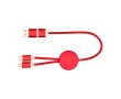 Câble en aluminium et plastique recyclé avec charge rapide 5 en 1 couleur rouge