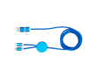 Câble de charge plastique recyclé et aluminium synchronisation 5 en 1 couleur bleu roi