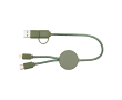 Câble de charge rapide en plastique recyclé synchronisation 5 en 1 couleur vert pastel