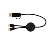 Câble de charge rapide en plastique recyclé synchronisation 5 en 1 couleur noir