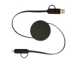 Câble en plastique recyclé charge rapide et synchronisation 5 en 1 couleur noir