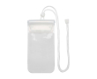 Housse imperméable moyenne en plastique pour mobile avec corde couleur blanc