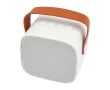 Enceinte sans fil en plastique recyclé avec sangle en cuir 3W couleur blanc