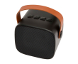 Enceinte sans fil en plastique recyclé avec sangle en cuir 3W couleur noir