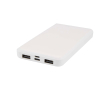 Powerbank en plastique recyclé avec indicateur LED 10 000 mAh couleur blanc