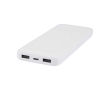 Powerbank en plastique recyclé avec 2 câbles intégrés 10 000 mAh couleur blanc
