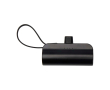 Batterie externe 2-en-1 en plastique recyclé avec support pliable couleur noir