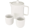 Théière avec deux tasses en céramique pour le thé 600 ml couleur blanc