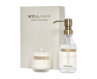 Set distributeur savon et bougie parfumée en verre WELLmark 250 ml couleur blanc