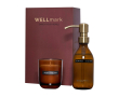 Set distributeur savon et bougie parfumée en verre WELLmark 250 ml couleur grenat