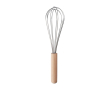 Fouet manuel en acier inoxydable avec manche en bois personnalisable couleur marron