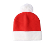 Bonnet de Père Noël en tricot acrylique avec pompon en polyester couleur rouge