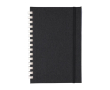 Carnet RPET avec spirale en carton blanc feuilles lignées A5 couleur noir
