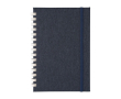 Carnet RPET avec spirale en carton blanc feuilles lignées A5 couleur bleu