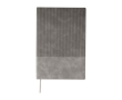 Carnet avec effet velours sur la couverture feuilles lignées A5 couleur gris