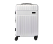 Valise trolley extensible en plastique recyclé résistant aux chocs couleur argenté