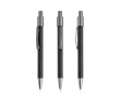 Stylo en aluminium à finition caoutchoutée avec spinner et encre bleue couleur noir