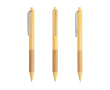 Stylo à bille avec clip translucide et grip en bambou, encre noire couleur jaune