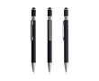 Stylo en aluminium recyclé avec spinner et embout tactile, encre bleue couleur noir