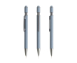Stylo en aluminium recyclé avec spinner et embout tactile, encre bleue couleur gris clair