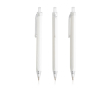 Stylo triangulaire en plastique détails transparents à encre bleue couleur blanc