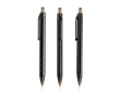 Stylo triangulaire en plastique détails transparents à encre bleue couleur noir