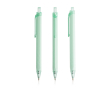 Stylo triangulaire en plastique détails transparents à encre bleue couleur vert menthe