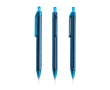 Stylo triangulaire en plastique détails transparents à encre bleue couleur bleu pétrole
