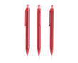 Stylo triangulaire en plastique détails transparents à encre bleue couleur rouge foncé