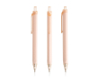 Stylo triangulaire en plastique détails transparents à encre bleue couleur rose clair