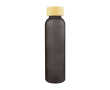 Gourde en verre dépoli coloré avec bouchon à vis en bambou 500 ml couleur noir