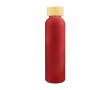 Gourde en verre dépoli coloré avec bouchon à vis en bambou 500 ml couleur rouge