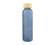 Gourde en verre dépoli coloré avec bouchon à vis en bambou 500 ml couleur bleu