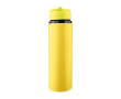 Bidon en plastique avec embout rabattable et paille interne 500 ml couleur jaune
