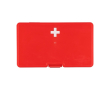 Trousse de secours en plastique avec fermeture à clip et 15 pièces couleur rouge