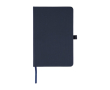 Carnet A5 en polyester RPET à couverture semi-rigide, pages lignées couleur bleu foncé