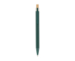 Stylo en aluminium recyclé avec bouton-poussoir en bambou, encre bleue couleur vert foncé