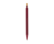 Stylo en aluminium recyclé avec bouton-poussoir en bambou, encre bleue couleur bordeaux