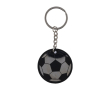 Porte-clés avec motif ballon en acier inoxydable et caoutchouc couleur noir