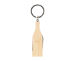 Porte-clés bouteille multi-usages avec tire-bouchon et cutter couleur bois