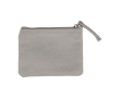 Porte-monnaie en velours personnalisable avec fermeture éclair couleur gris