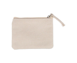 Porte-monnaie en velours personnalisable avec fermeture éclair couleur beige