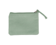 Porte-monnaie en velours personnalisable avec fermeture éclair couleur vert pastel