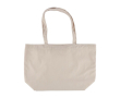 Sac en velours avec longues anses, compartiment et poche intérieure couleur beige