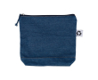 Trousse en denim recyclé avec compartiment unique couleur bleu jean