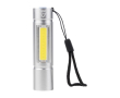 Lampe de poche en aluminium rechargeable avec dragonne et 3 modes couleur argenté
