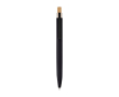 Stylo en aluminium recyclé avec bouton-poussoir en bambou, encre bleue couleur noir
