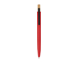 Stylo en aluminium recyclé avec bouton-poussoir en bambou, encre bleue couleur rouge