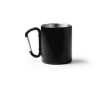 Tasse en acier recyclé 304 à double paroi avec anse mousqueton 300ml couleur noir