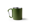 Tasse en acier recyclé 304 à double paroi avec anse mousqueton 300ml couleur vert foncé